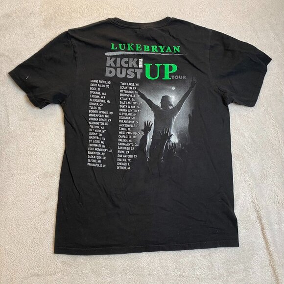 Luke Bryan Mens Concert Tour T-Shirt Large 2015 Kick Up Dust - Picture 2 of 10